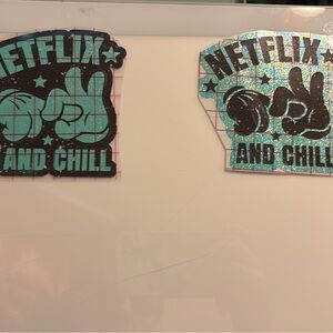 Netflix and Chill Holographic Stickers
